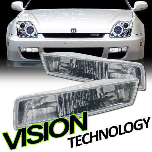 For 97-01 Honda Prelude Chrome Clear Front Turn Signal Parking Bumper Lights yd