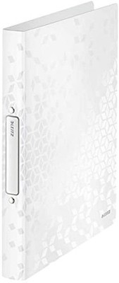 LEITZ Ringbuch WOW DIN A4 PP weiß-metallic 2 Ringe