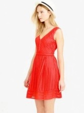 J Crew Sleeveless Eyelet Fit & Flare Mini Dress Flame Red Size 00