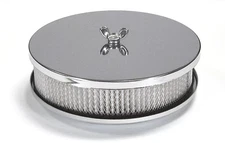 Mr. Gasket 1486 Air Cleaner - 6-1/2 Inch Diameter, 2 Inch Tall - Chrome