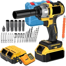 Cordless Impact Wrench 1/2" Brushless High Power Driver W/ Battery For Car Home