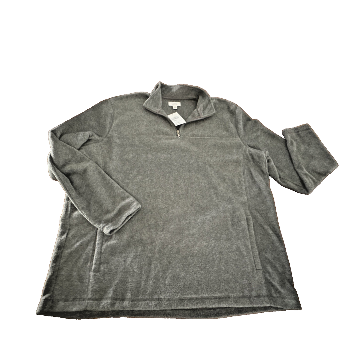 NEW Croft & Barrow GRAY Men's 1/4 Zip Fleece Pullover Jacket 2XL