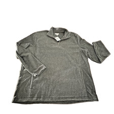 NEW Croft  Barrow GRAY Men  s 1/4 Zip Fleece Pullover Jacket 2XL GRAY