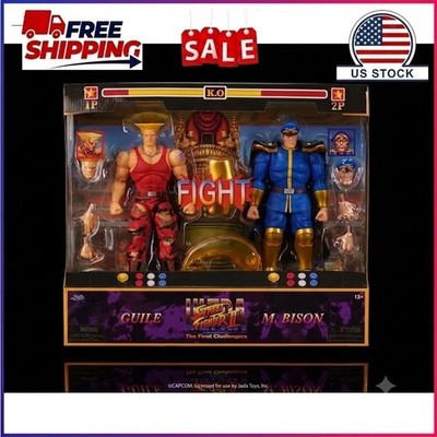 Jada Street Fighter II Guile vs M. Bison 1:12 6'' Action Figure 2-Pack