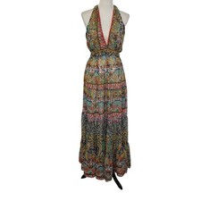 Antica Sartoria by Giacomo Maxi Sheer Printed Halter Dress One Size Multicolor