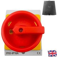 16A Rotary Isolator Switch 16amp 4 Pole AC 230V-440V  IP65 Weatherproof Switch
