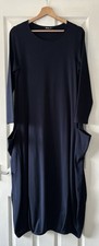 mama b dress m medium navy blue midi jersey cacoon hem veve