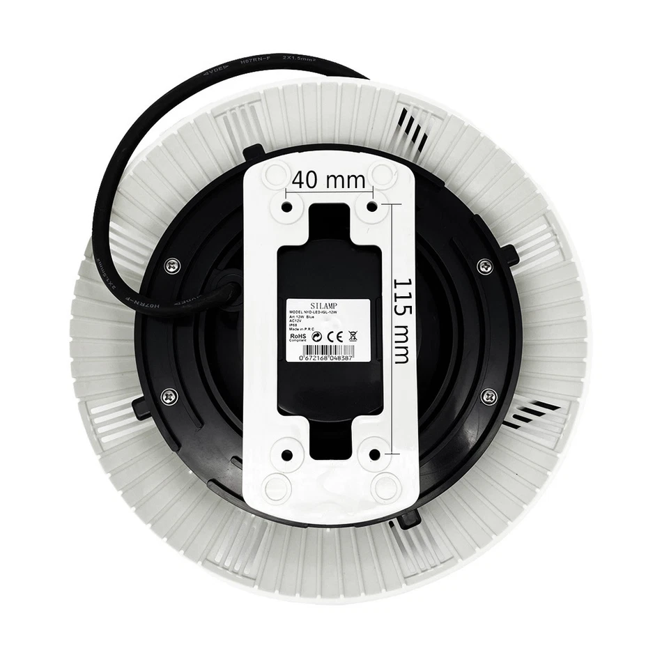 Faretto LED 12V 12w per piscina Fontane Impermeabile FE76-12W colore CALDO 3000K - Immagine 4 di 4