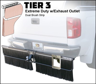 Towtector 78'' x 26'' Mud Flap Brush Strip w/ Exhaust Outlet for 2'' Receivers