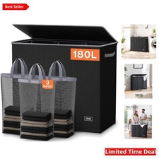 Extra Large 180L Laundry Hamper with Lid – Durable Organizer for Stylish Homes