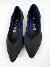 Rothy  s Women  s Black Knit The Point Ballet Flats Size 8
