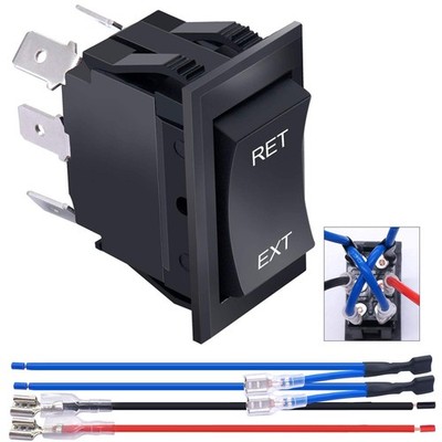 Momentary Reverse Polarity Rocker Switch DPDT (ON)-Off-(ON) 6 Pin 20A 12V DC Pow