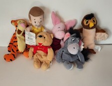 Vintage Disney Store Winnie the Pooh and Friends Mini Bean Bag Plush Lot -6 pcs