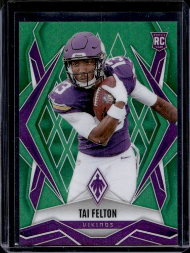 2025 Panini Phoenix Tai Felton RC Green Prizm Rookie #/25 Vikings