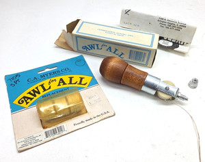 Vintage CA Myers The AWL For ALL Famous Lock Stitch Leather Sewing Tool 3 Spools