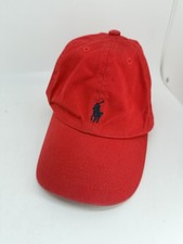 Polo Ralph Lauren Kids Red Cotton Baseball Cap Hat One Size Pony Logo