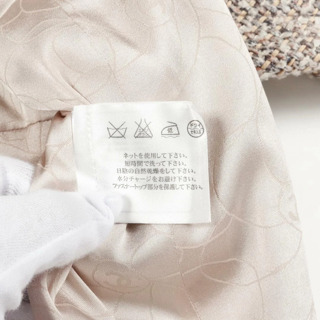 Chanel Giacca Senza Collo Abbigliamento Capispalla Lana Cotone Donna Rosa Multicolore