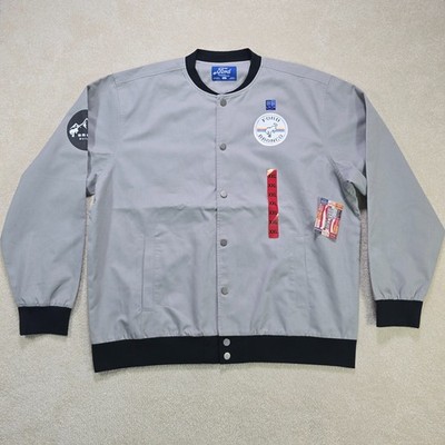 Ford Bronco Roadtrip Go Wild Jacket Mens XXL Grey Snap Front Driving Bomber NWT