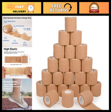 24 Pack Self Adherent Cohesive Bandage Wrap 2" x 5 Yards - Elastic First Aid Tap