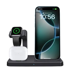 3in1 Wireless Charger Dock Charging Station For Apple Watch 11/10/9 iPhone 17 16