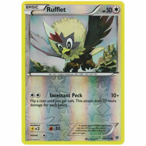 Rufflet 115/135 Plasma Storm Reverse Holo Common Light Play LP Pokemon DNA GAMES