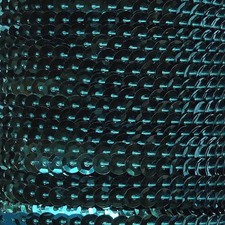 Teal Turquoise Metallic 5mm cup Sequin Trim Flat Stitched Strung by yard 15'