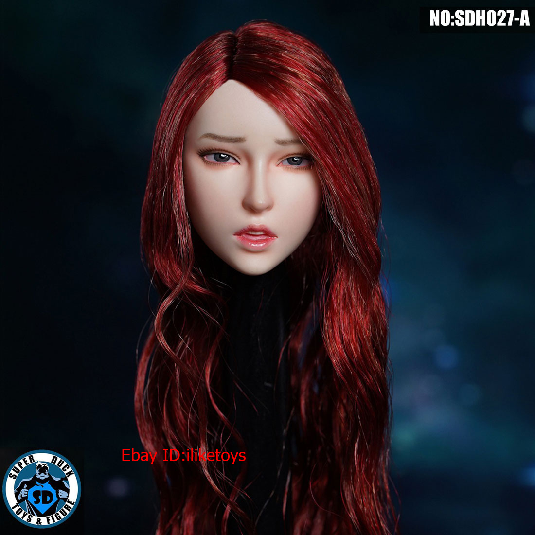 Super Duck Asian Woman Red Hair Head Female Head Sculpt For 1/6th