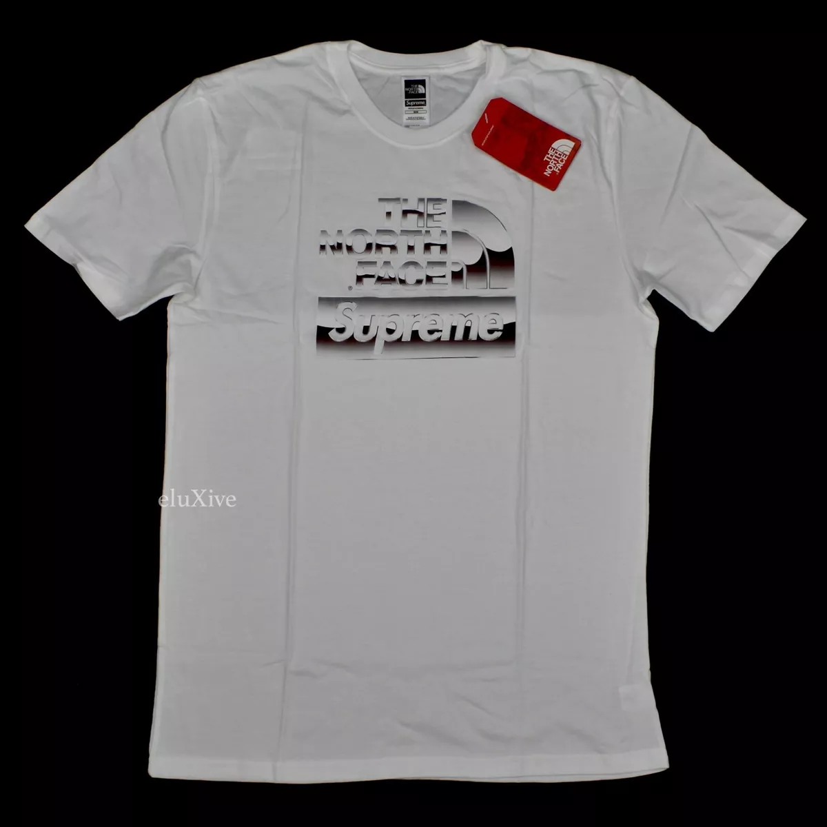 NWT Supreme The North Face Metallic Box Logo T-Shirt Men's Tee White M AUTHENTIC