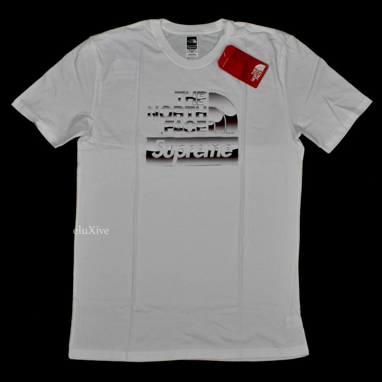 Neuf avec étiquettes T shirt homme blanc Supreme The North Face boîte métallique logo boîte M AUTHENTIQUE