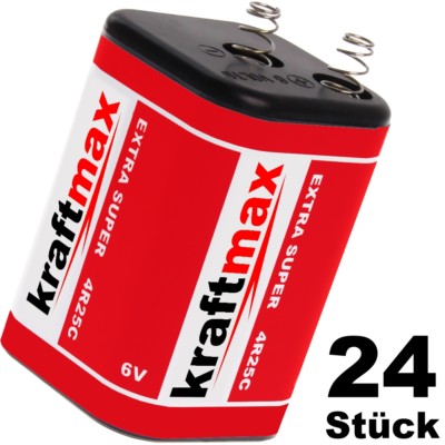 24x Kraftmax / XCell 4R25 6V-Block Batterie SET - 6 Volt / 9500 mAH
