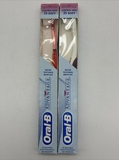 Lot of 2 Vintage 1996 Oral B Advantage 35 Soft Promo Toothbrush Control Grip