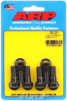 ARP Chevy V8 Pressure Plate Bolt 3/8-16 in Thread Hex Head Washers Chromoly BLK