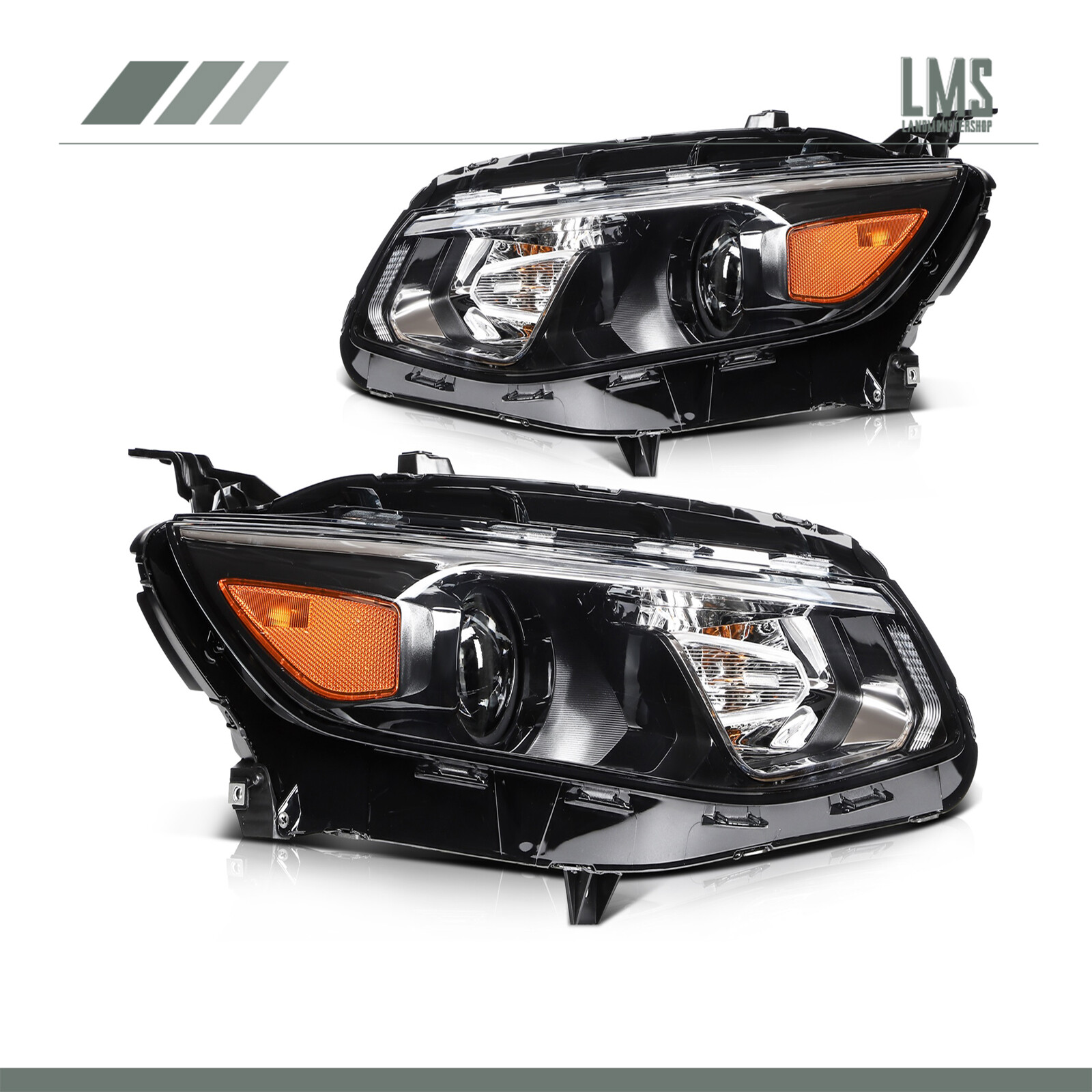Conjunto de faros para Chevy Malibu 2016-2018 par carcasa negra juego de faros