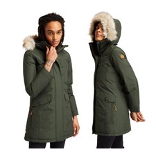 Timberland Women's Waterproof Olive Green Parka Coat Faux Fur Hood Xxl Nwt