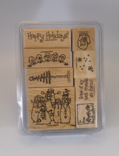 Stampin Up 2002 Holiday Christmas Winter Mitten Set Snowflakes Flaky Friends