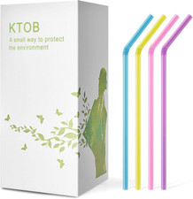 200 Count 100 Plant-Based Compostable Colorful Straws- Biodegradable Flexibl...