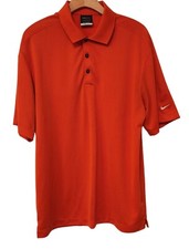 Nike Golf Polo Shirt Dri-Fit Orange Short Sleeve Polyester Mens Size Large