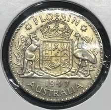 Australian 1947 FLORIN UNC +
