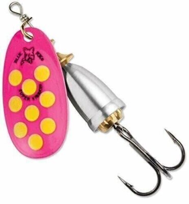Blue Fox 6030328IC Vibrax Spinner 1/4 oz Hot Pink Fluorescent Yellow Silver UV