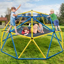 800lb Dome Climber with Canopy 10FT Climbing Dome w/ Swing Seat Kids Monkey Bars