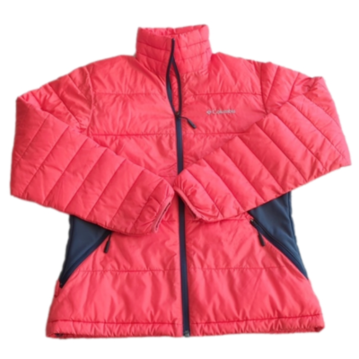 Columbia Women's Red and Grey Medium Weight Packable Puffer Coat