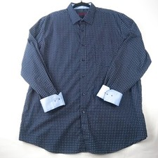 TASSO ELBA Shirt Patterned Cotton Men s XL Blue Button Up Long Sleeve