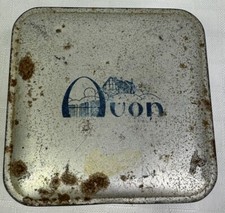 Early Vintage Avon California Perfume Talc Dusting Powder in Square Tin