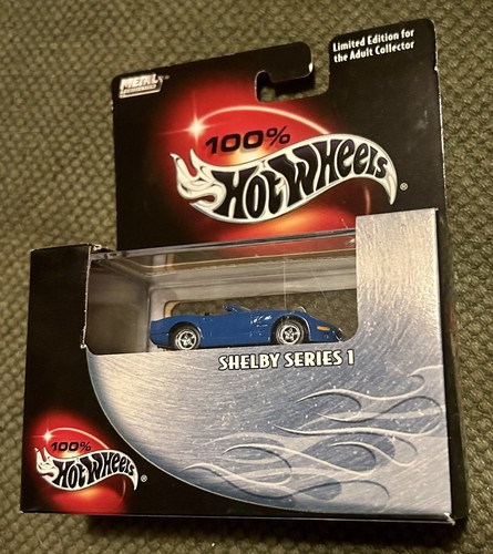 Vintage Blue Shelby Serie 1 HOT WHEELS 100% SHELBY SERIE 1 con vetrina - Foto 1 di 5