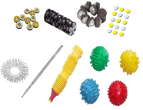 Lot De 11 Pads De Pouce Et Anneaux D'acupression Sujok/Jimmys - Soulagement De La Douleur, Multicolore, Métal