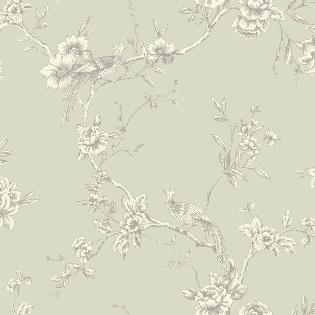 ARTHOUSE CHINOISE TAUPE FLORAL SONGBIRD BIRDS OPERA HEAVYWEIGHT