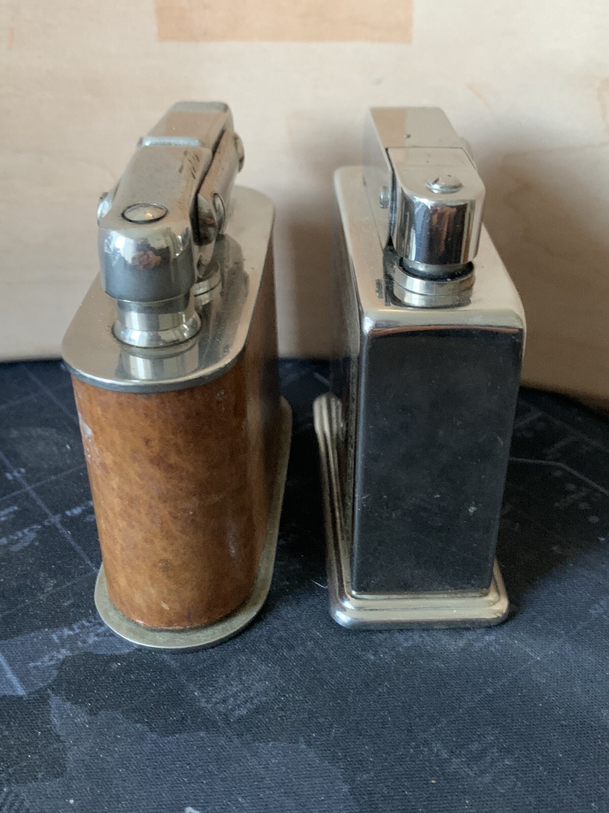 VINTAGE LIGHTER LOT - GERMAN "KW" KARL WIEDEN LEATHER WRAPPED TABLE