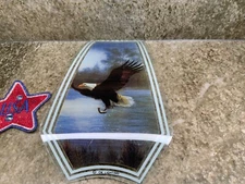 OK Lighting Touch Lamp Replacement Glass Panel EAGLE WITH FISH