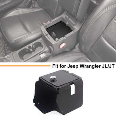 For Jeep Wrangler JL JT 18+ Center Console Lock Security Storage Vault Safe Box