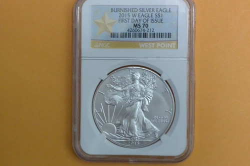 2015-W American Silver Eagle Burnished - NGC MS70 First Day Issue